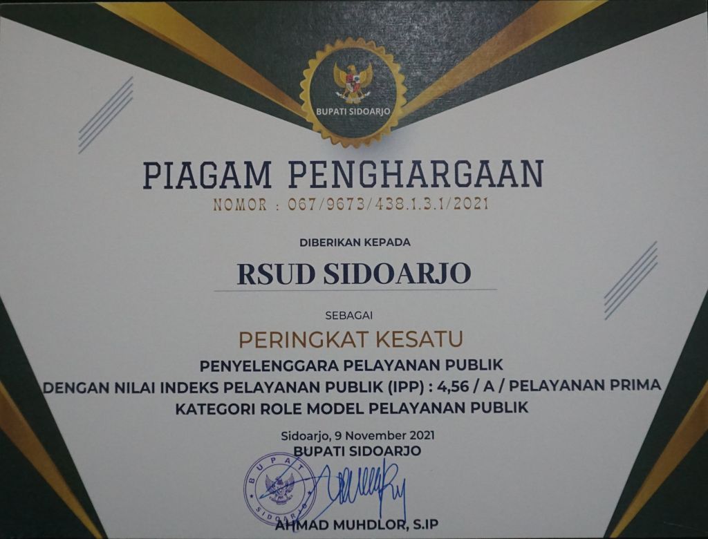 Penyelenggara Pelayanan Publik dengan nilai IPP A 4,56 Pelayanan Prima Role Model Pelayanan Publik 2021