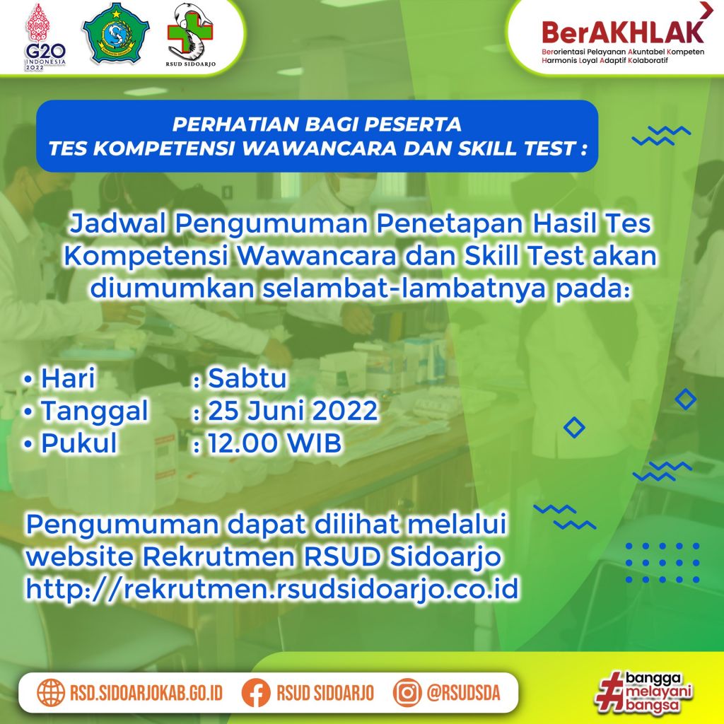 PENGUMUMAN TEST SKILL