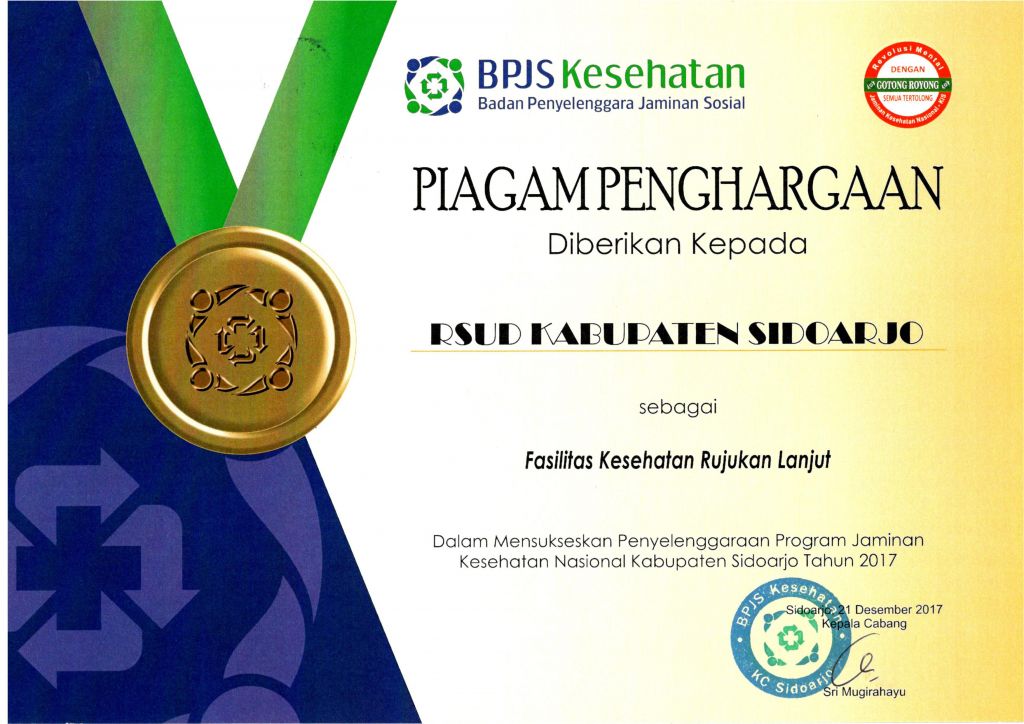 piagam penghargaan BPJS KESEHATAN 